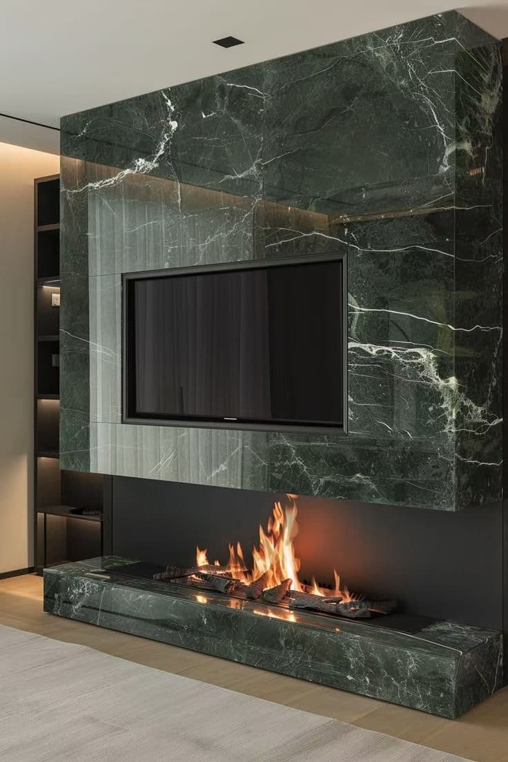 Bold Dark-toned Fireplace 