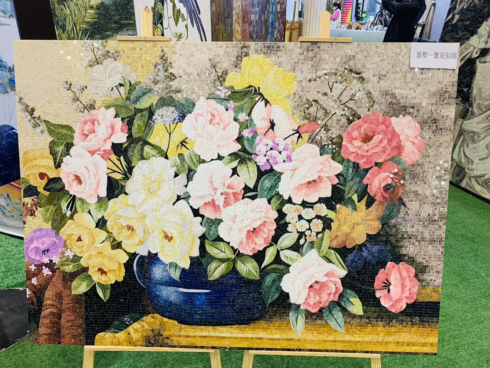 Waterjet Cut Inlay Marble Mosaic Art Works