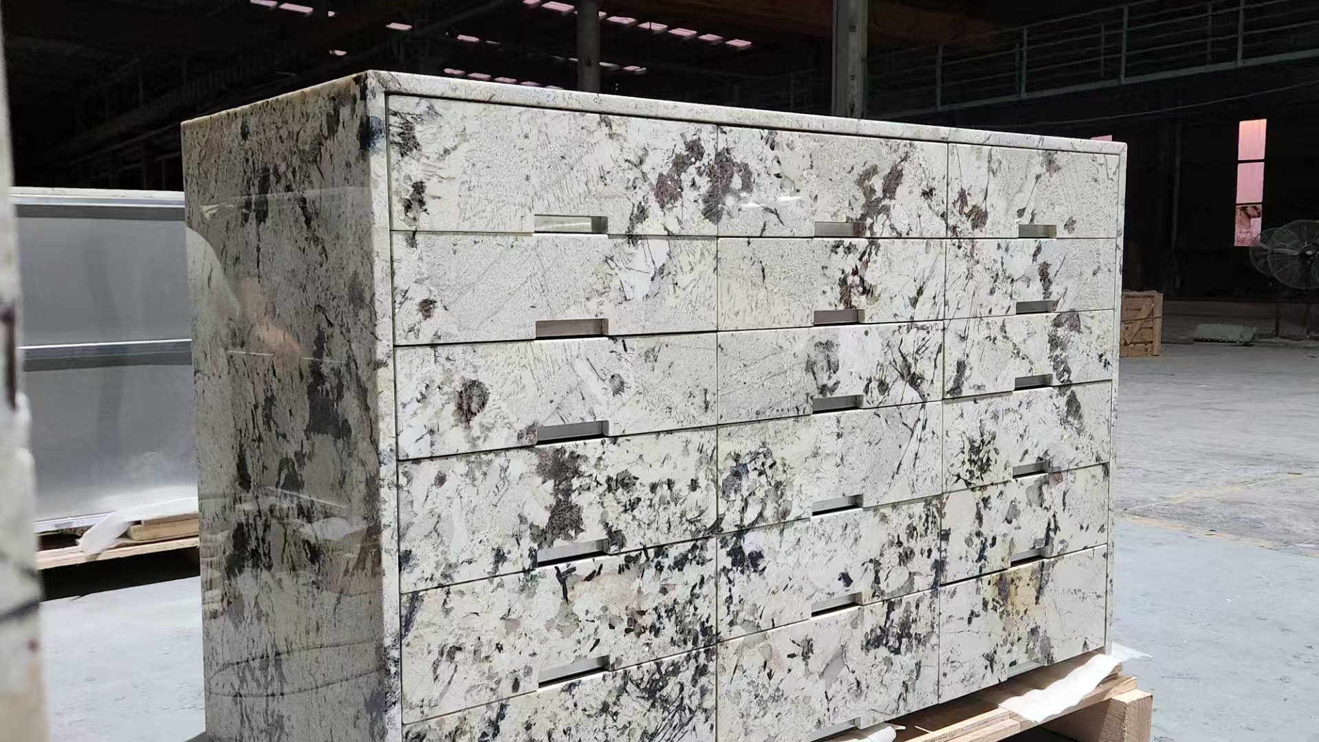 Super White Luxury Brazil stone Cabinet Hotel Furniture