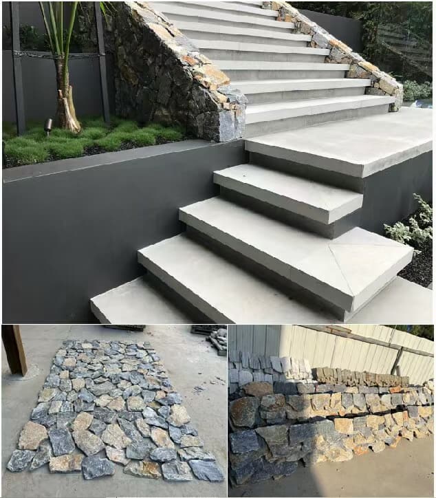 Wall Decoration Covering Manufactured Green Type Z Multi-Patterns Strip Quartzite Culture Stone