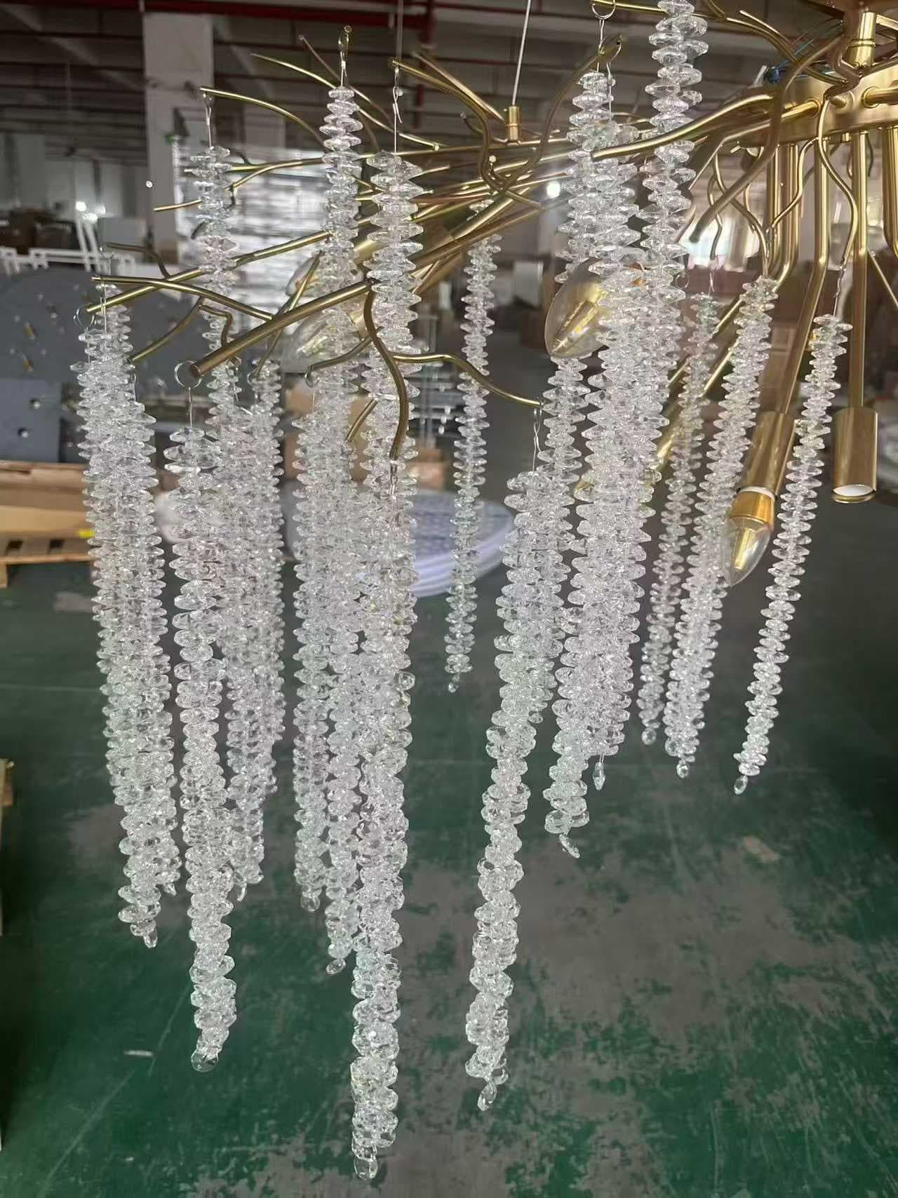 High Ceiling Stair Gold Long Pendant Lights Chandelier Lamps