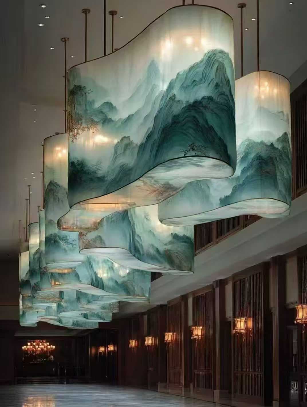 Premium Bamboo Decorative Chandelier Rattan Hanging Lamp Chinese Style Unique Indoor Lighting