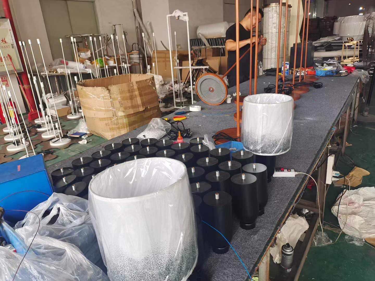 Modern Yellow Stone Finish Bedside Light American Retro Table Lamp