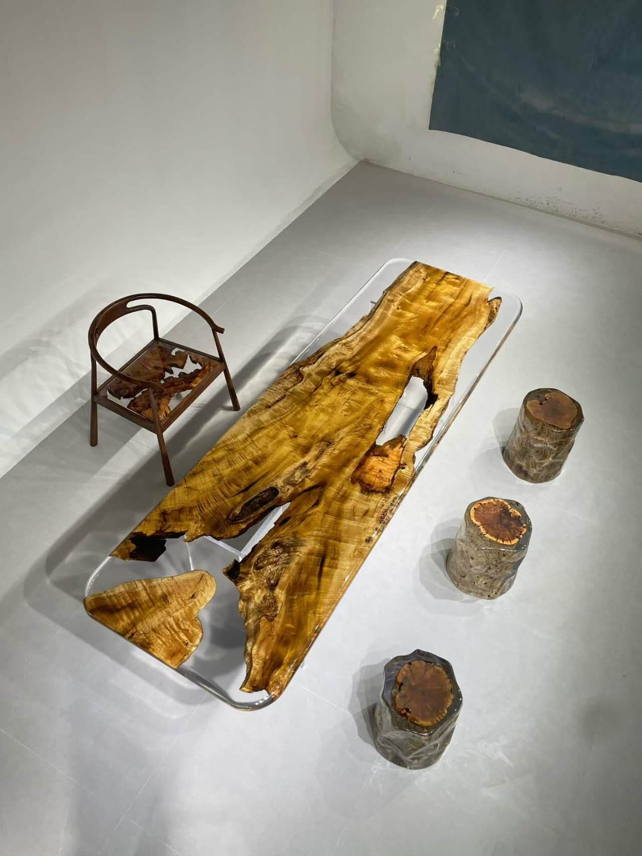 Cafe Coffee Shop Restaurant Solid Wood Resin Table Top